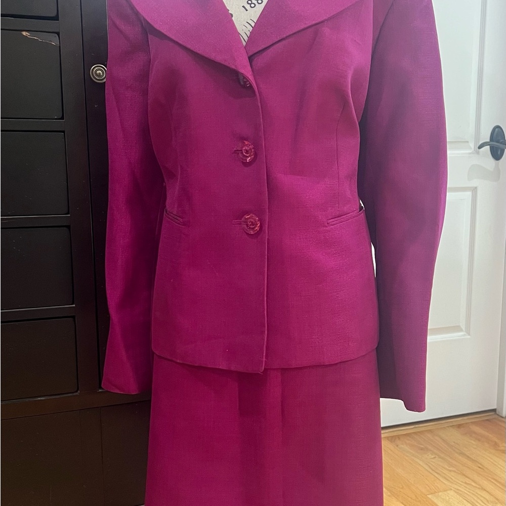 Elegant Fuchsia Skirt Suit